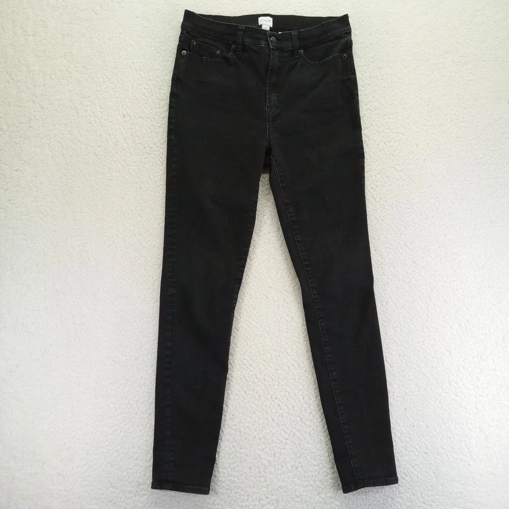 J.Crew Womens High Rise Skinny Jeans Black‎ Stretch Denim Size 29 RN77388
